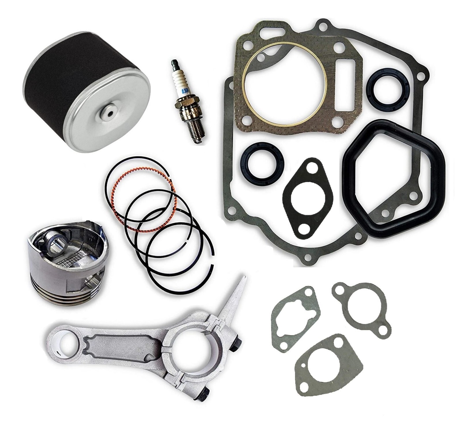 Engine Overhaul Kit Piston Rings Con Rod Air Filter Gaskets for Honda GX340 11HP gallery