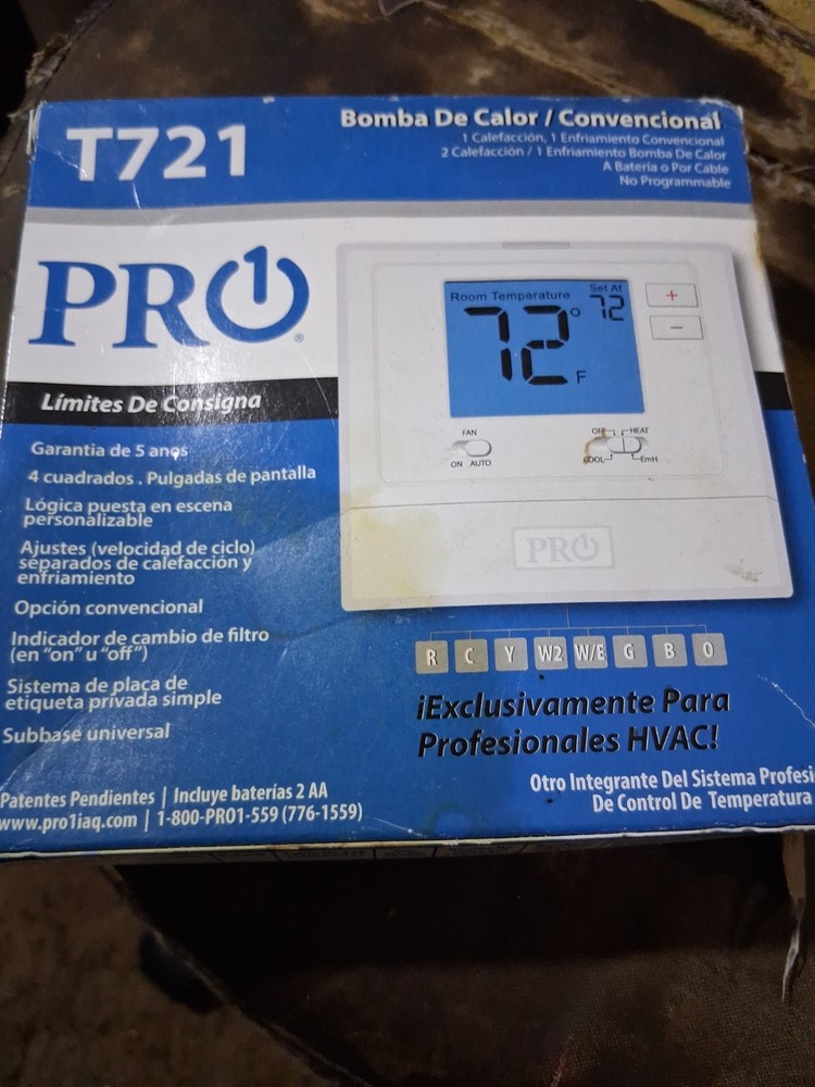 Pro1 T721 Dual Stage Non Programmable Thermostat - White New In Box