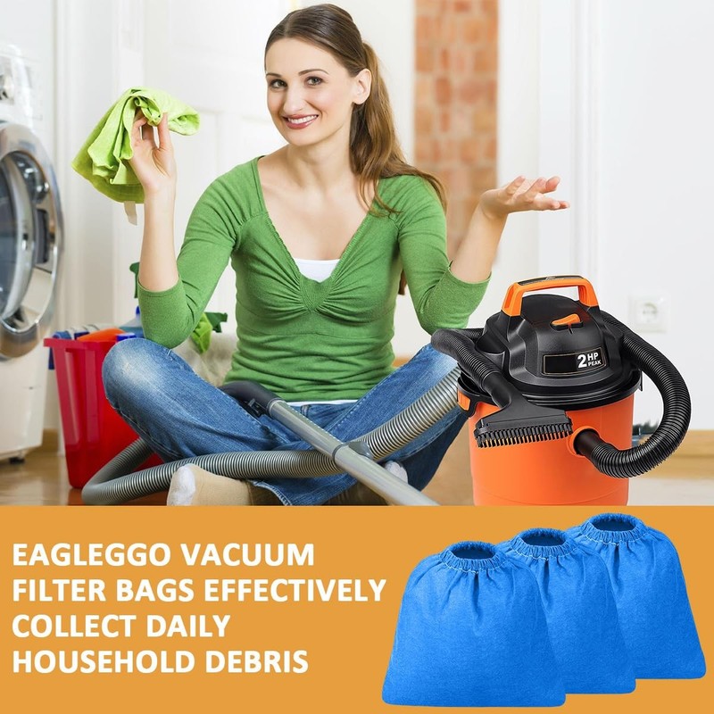 3 pcs Cloth Filter Bag for Armor All AA256 AA255 2.5 Gallon Shop VAC Blue gallery