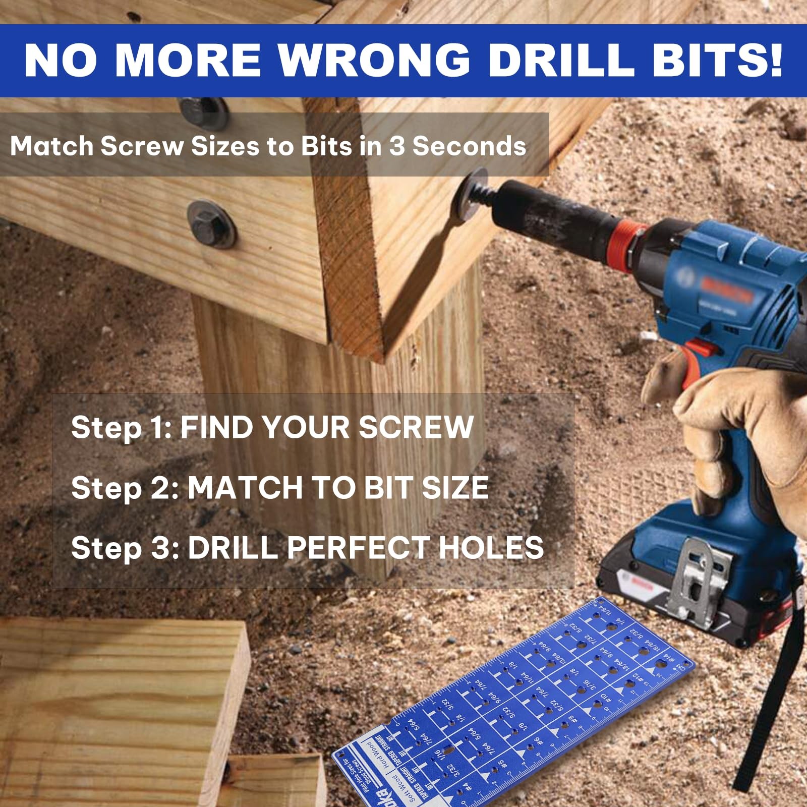 Screw Size Chart & Drill Bit Gauge - Laser-Etched 6061 Aluminum Pilot Hole Gu... gallery