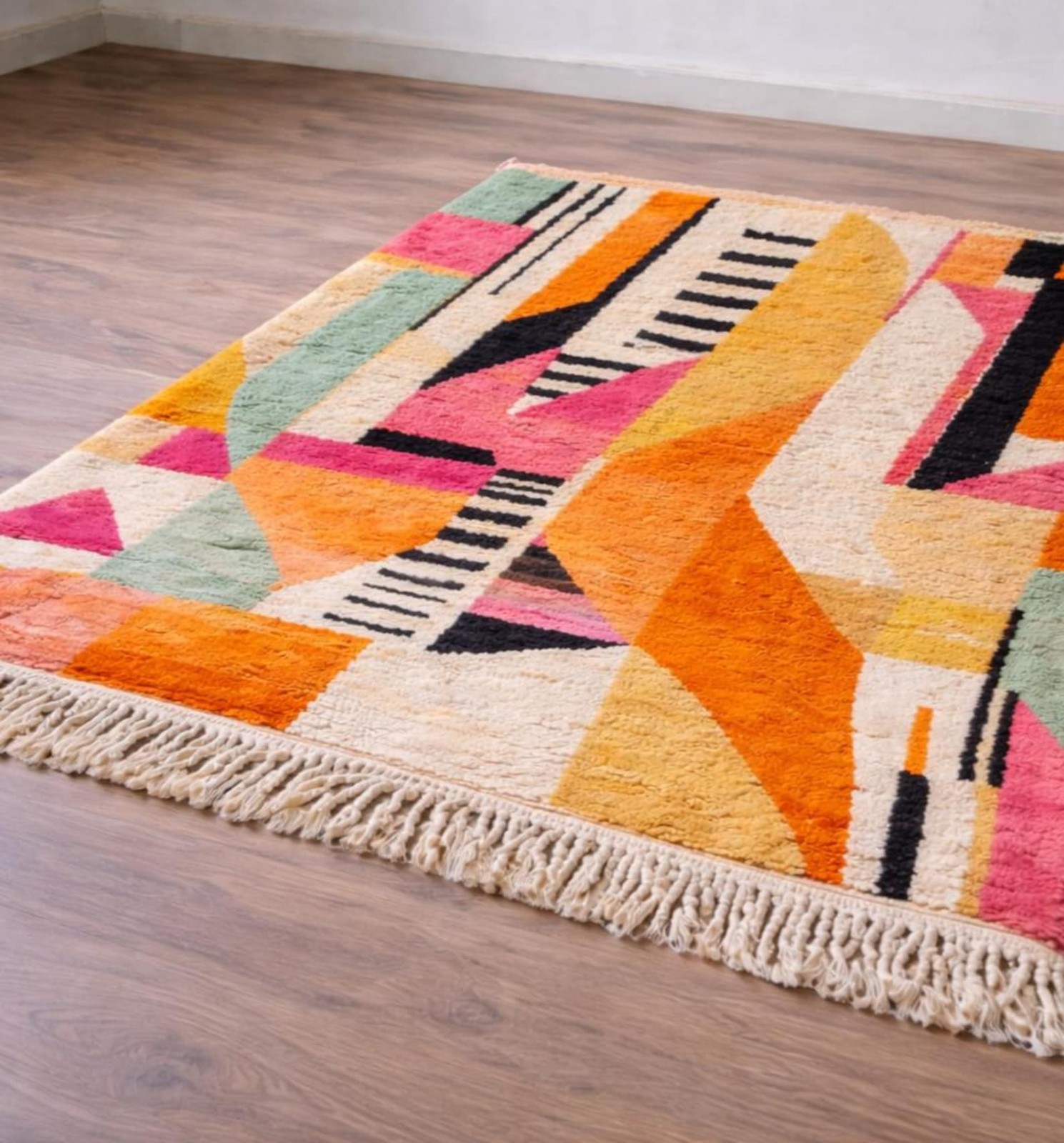 Handmade Wool Berber Rug: Colorful Moroccan Design gallery