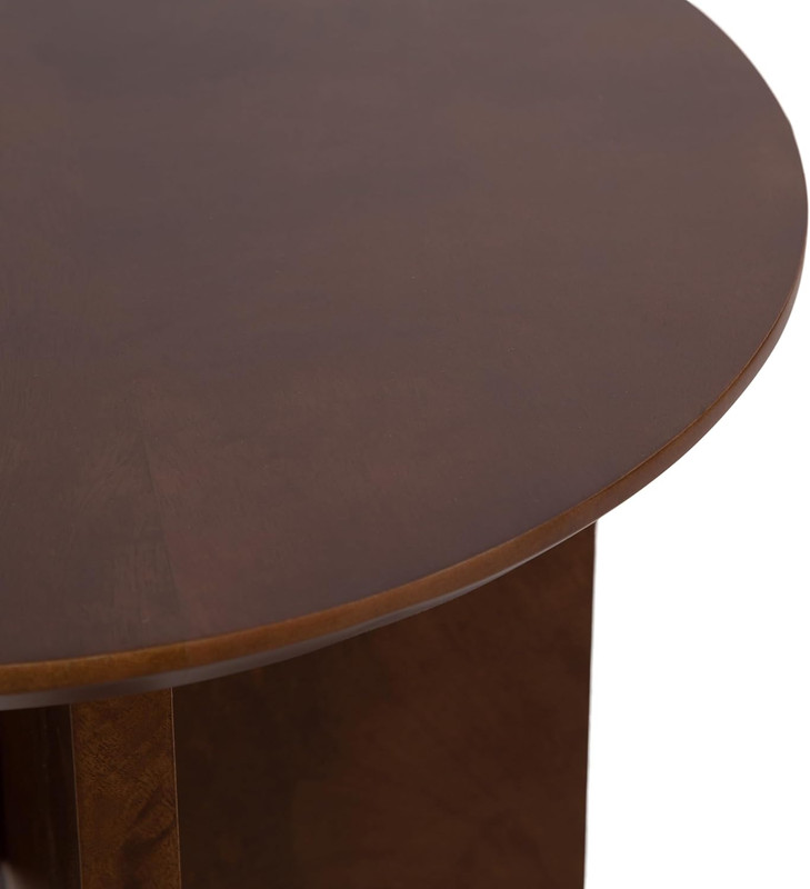 Faiza Walnut Brown Round Side Table - Modern Accent for Bedroom or Living Room gallery