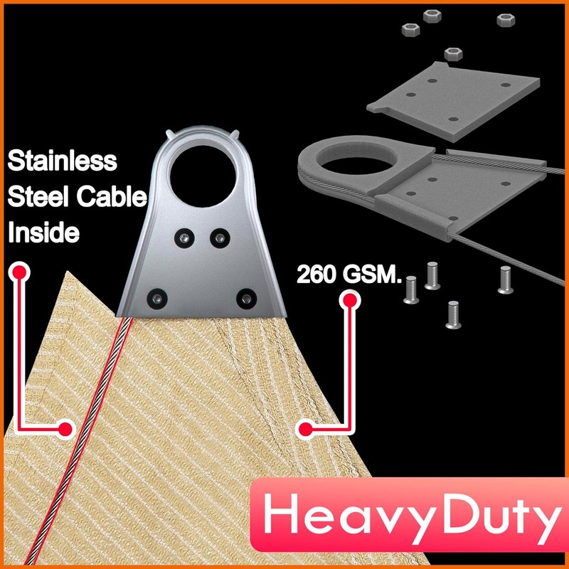 Super Ring Triangle Sun Shade Sail Canopy Outdoor With 10" Hardware Kit gallery