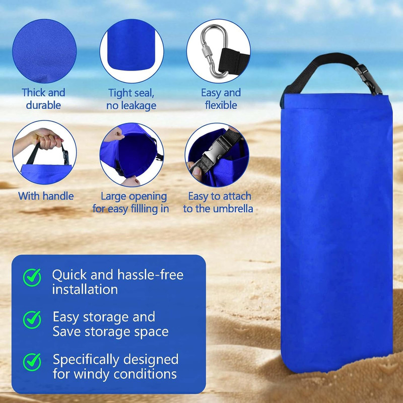 2Pack 10L Beach Umbrella Weight Sand Bags 25Lbs 600D Oxford Cloth Heavy Duty Sun gallery