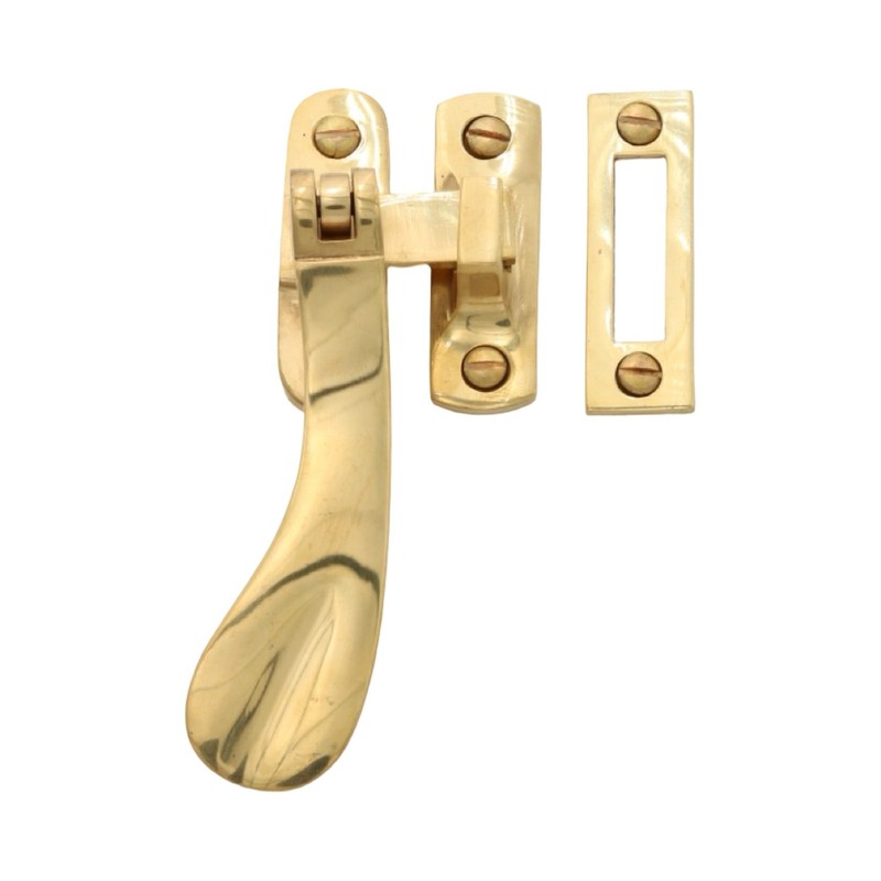 Flat Handle Window Casement Latch Set in Polished Brass gallery