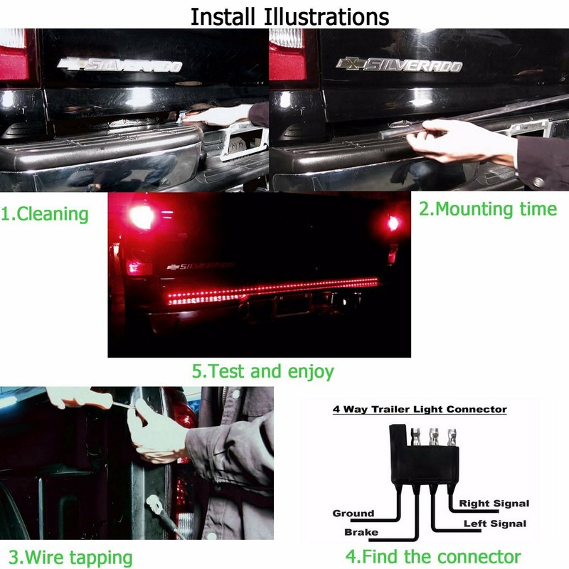 60" LED Tailgate Strip Light Bar Reverse Brake Turn Signal Light for Car Truck gallery