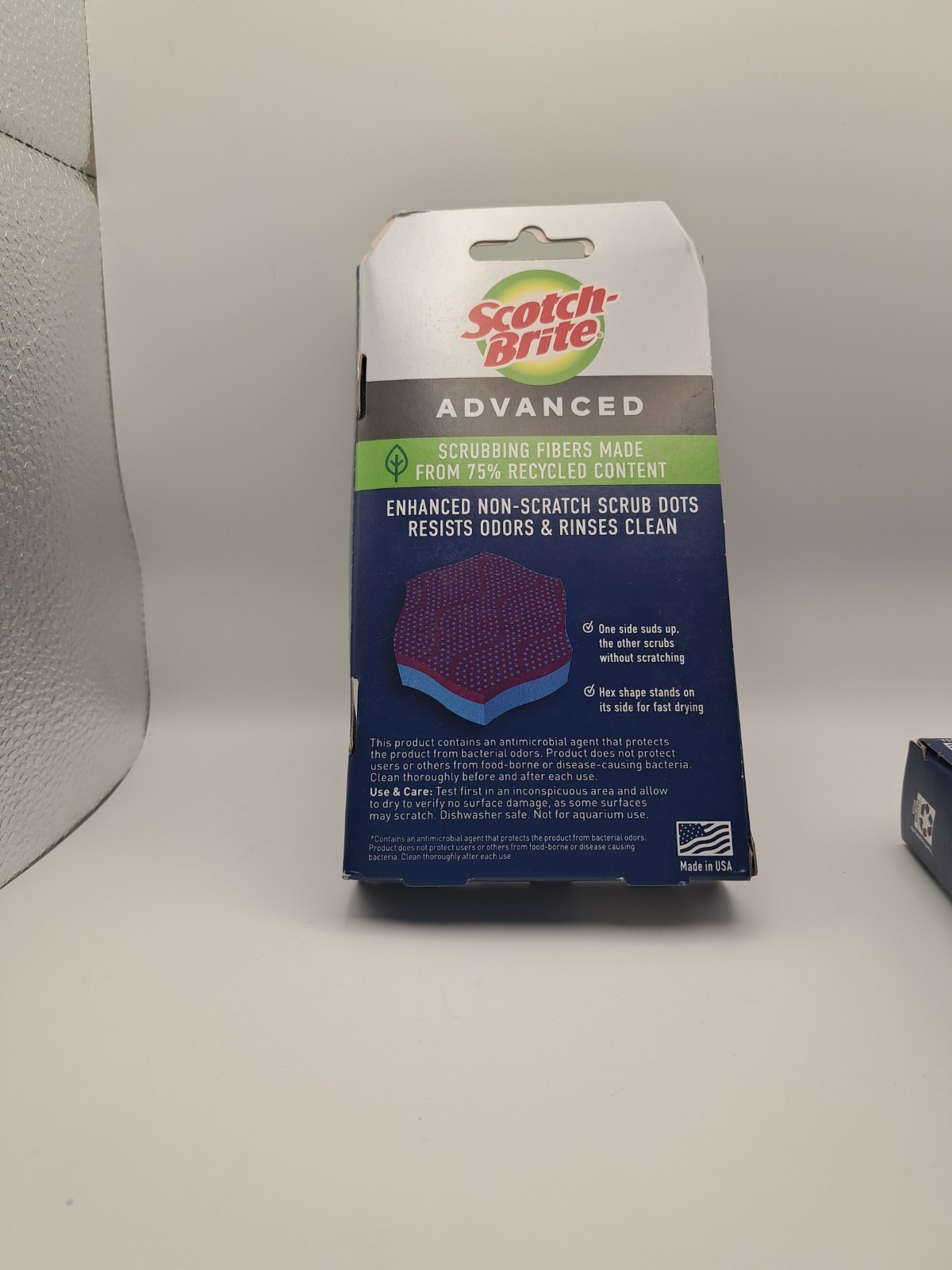 Scotch-Brite Advanced Scrub Dots Scrubbers Blue Sponge 2 Packages (2 per pk) HTF gallery