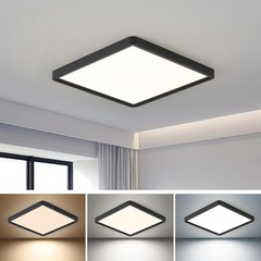 16 Inch Square LED Flush Mount Ceiling Light, 36W 3600LM, 3000K/4000K/6000K C…