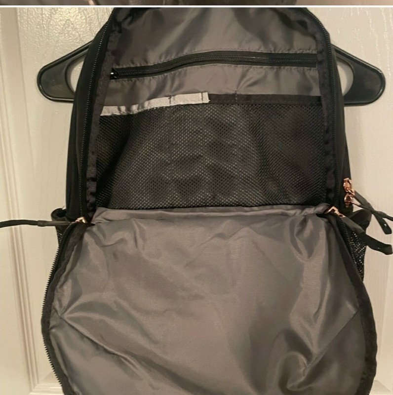 The North Face Jester Black Back Pack With Copper Looking Zippers 3