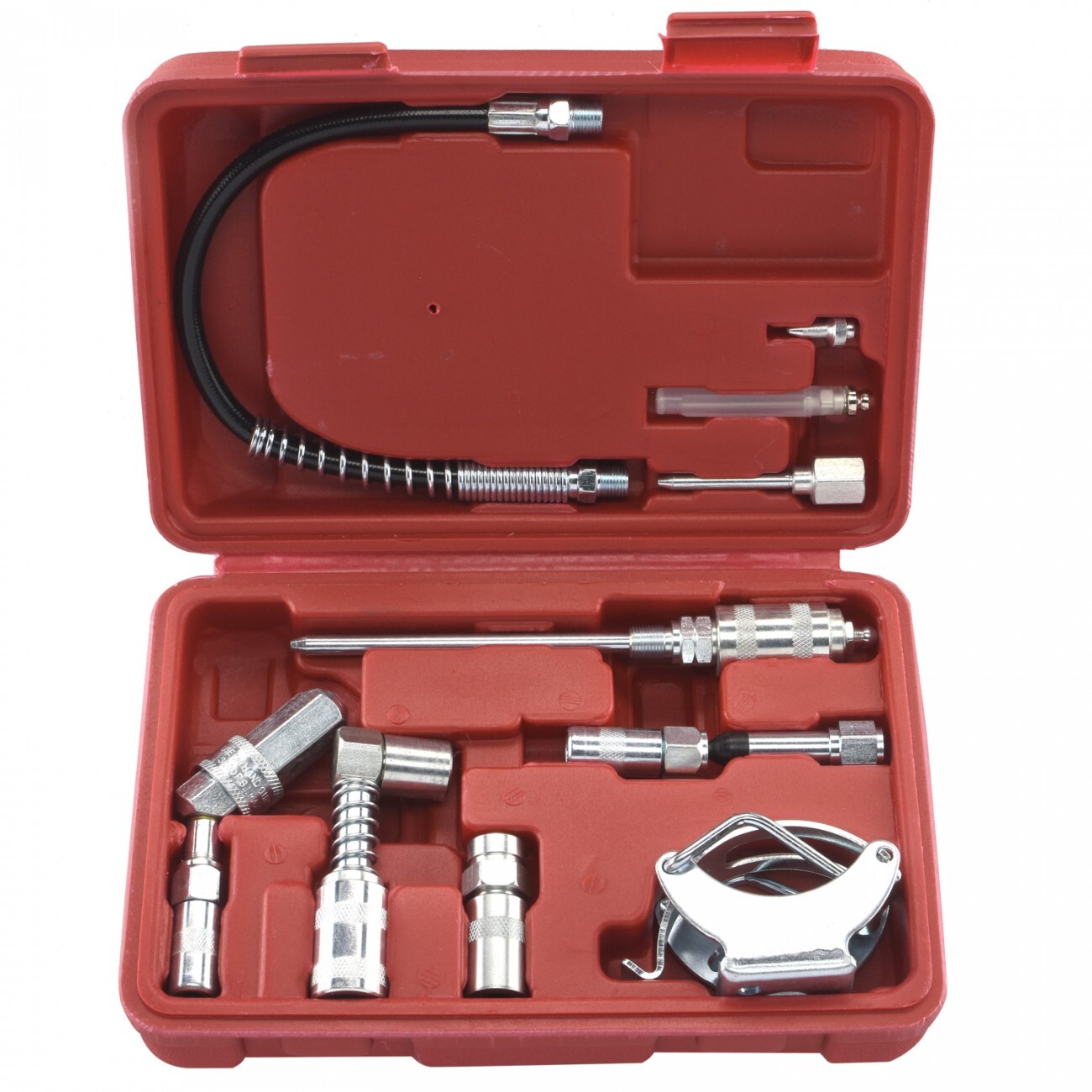 10pc Multi Function Lubrication Grease Gun Aid Kit hoses couplers Air And Manual gallery