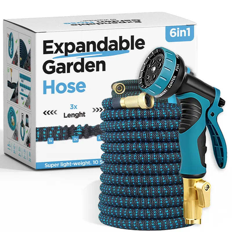 100FT Expandable Expanding Flexible Outdoor Garden Water Hose w Spray Nozzle US gallery