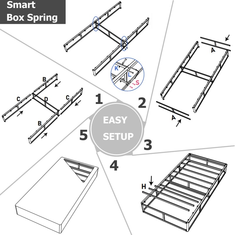 7 Inch Box Spring for Twin Bed,High Profile Strong Metal Frame Mattress Found... gallery