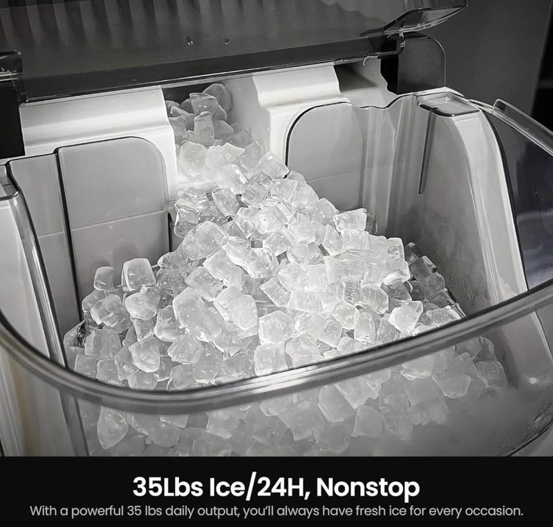 Nugget Ice Makers Countertop,Portable Ice Machine with Crushed Ice, 35Lbs/Day,Se gallery