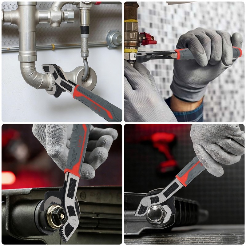 2x Self-locking Pipe Wrench 6"10" Multi-function Plumber Wrench for 7-35mm Pipes gallery