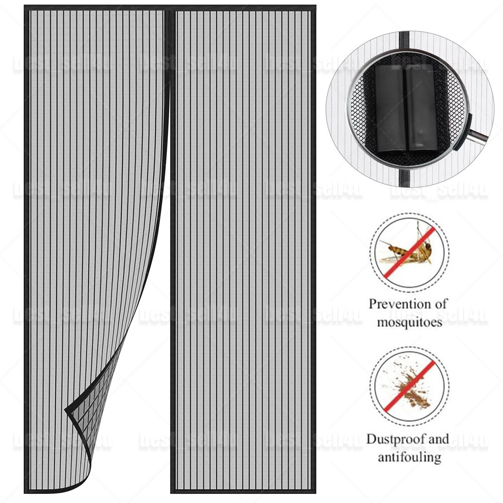 Magnetic Screen Door Mesh Curtain Durable Heavy Duty Mosquito Net Bug Hands Free gallery