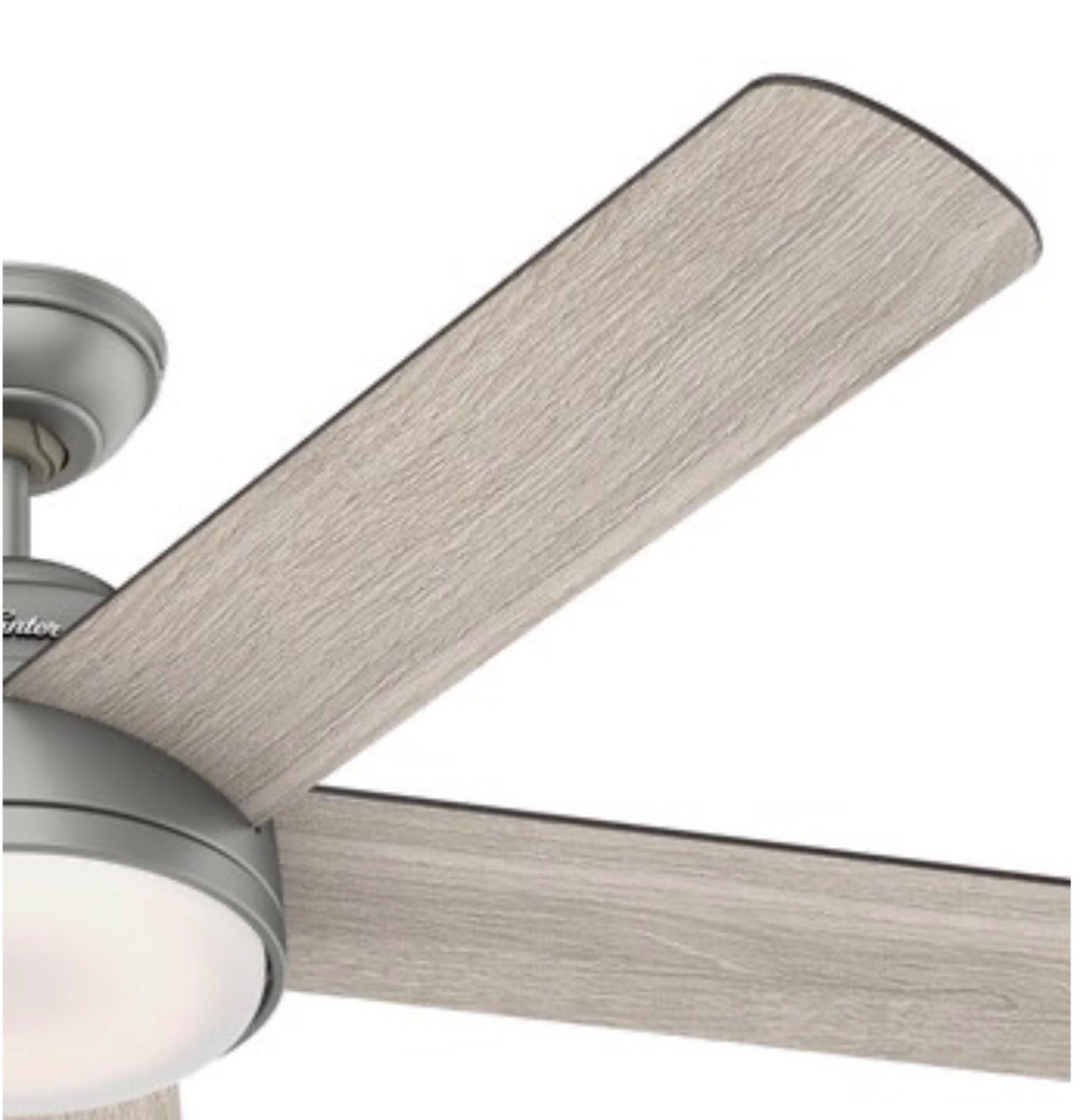 HUNTER 54" MATTE SILVER WIFI REMOTE LED LIGHT Ceiling Fan gallery