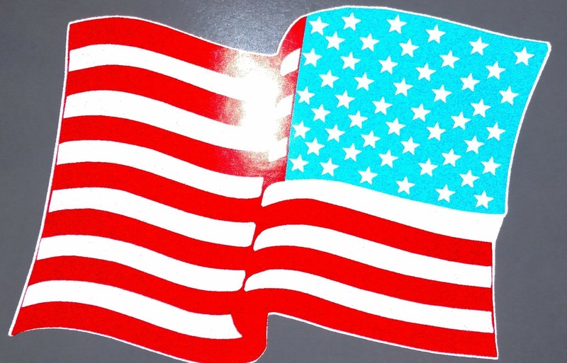 FULLY REFLECTIVE Reverse Waving AMERICAN FLAG FIRE Car DECAL EMS Multiple Sizes gallery