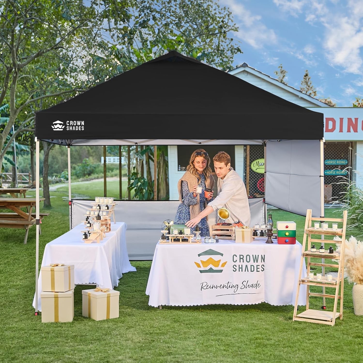 Instant Canopy – 10x10 Pop up Tent with 150D Silver Coated Fabric, US gallery