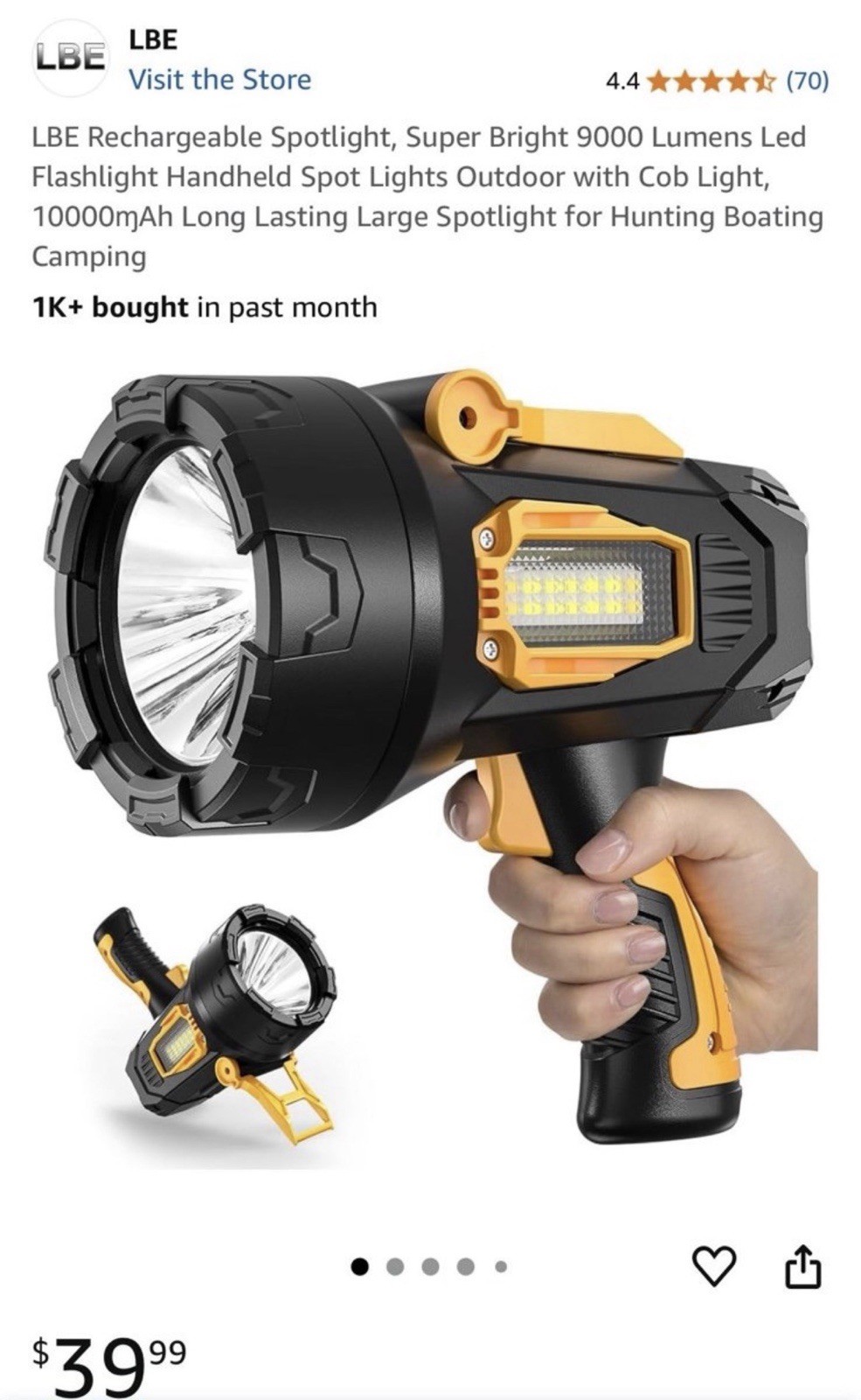 Rechargeable Super Bright Led Flashlight Handheld Spot Lights Outdoor gallery
