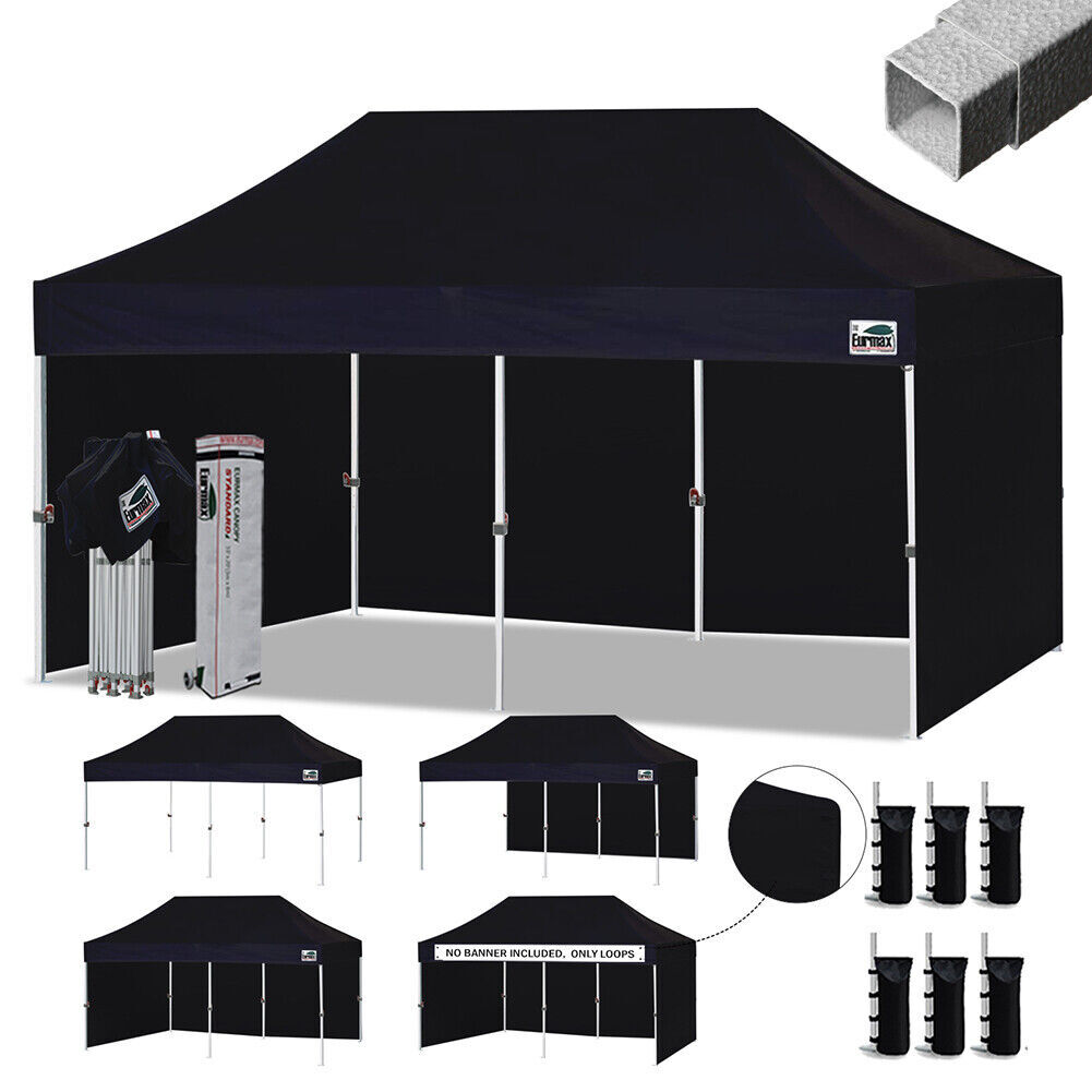 Eurmax 10x20 Pop-up Canopy with 4 Removable Zipper End Side Walls+Roller Bag gallery