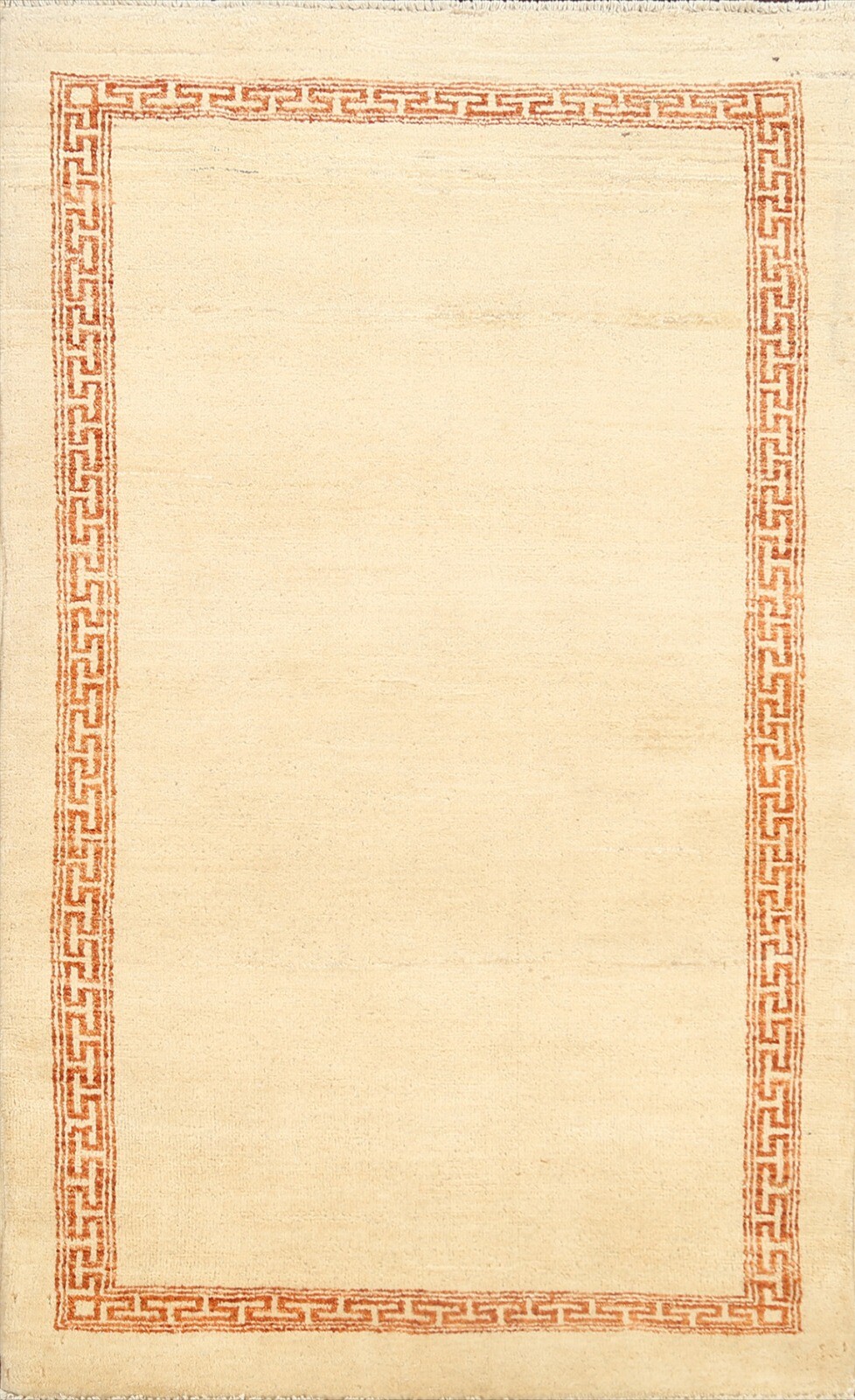 Bordered Modern Gabbeh Kashkoli Oriental IVORY Area Rug Hand-knotted 3x5 Carpet gallery