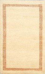 Bordered Modern Gabbeh Kashkoli Oriental IVORY Area Rug Hand-knotted 3×5 Carpet