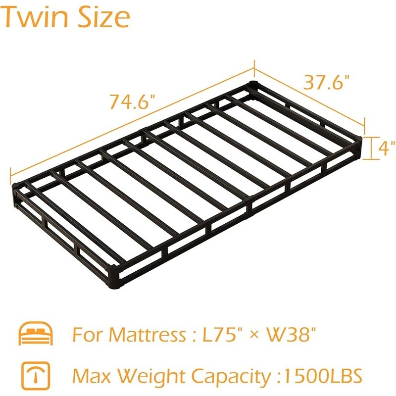 Sturdy Metal Box Spring Assembly Squeak Resistant High Quality Fabric Cover New gallery