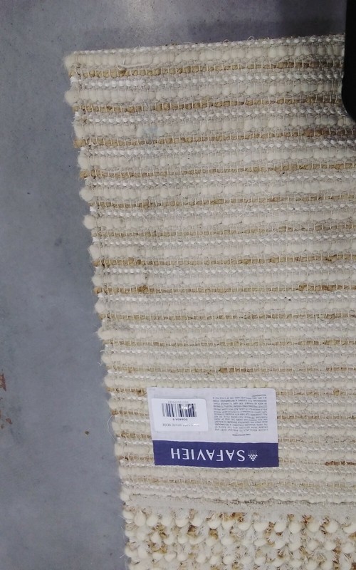 WHITE / BEIGE 9' X 12' Pulled Threads Rug, Reduced Price 1172700314 SG640A-9 gallery