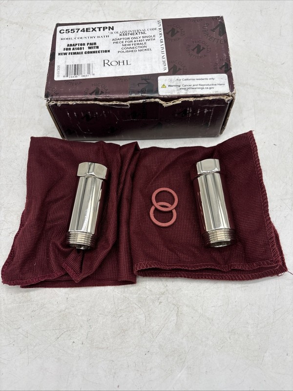 Rohl C5574EXTPN Adaptor Pair for A1401 w/New Female Connection, Polished Nickel gallery