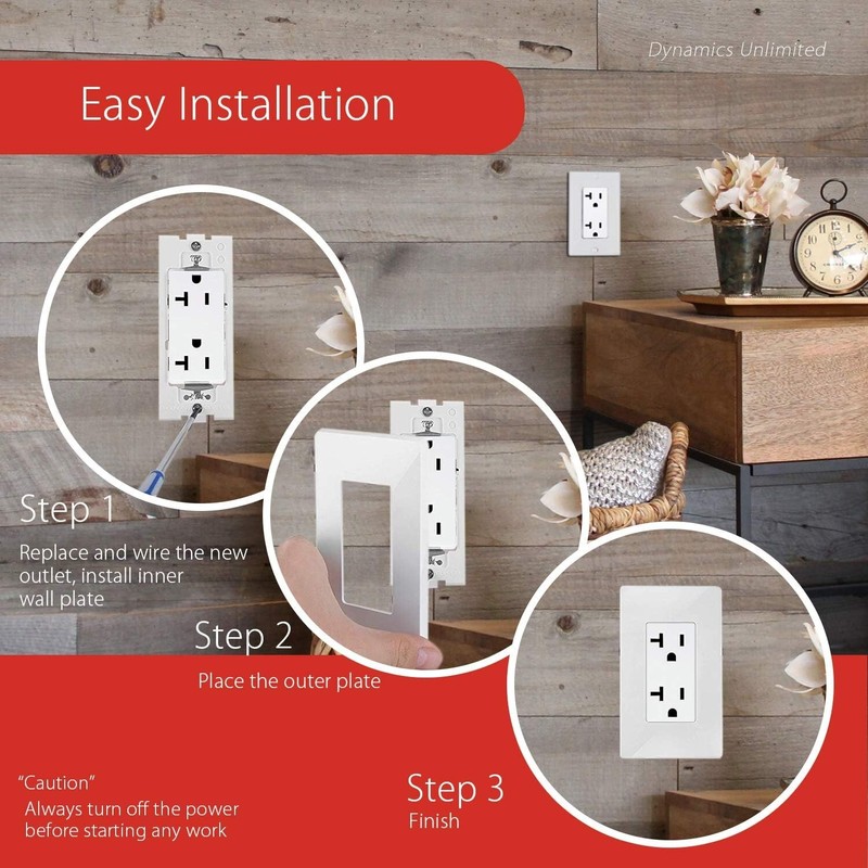 Outlet Socket Decora Duplex Receptacle 20 Amp 125 Volt Grounding UL listed 10PCS gallery
