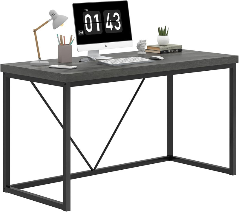 Modern Computer Desk, Small Home Office Desk, Wood and Metal Writing Study Table gallery
