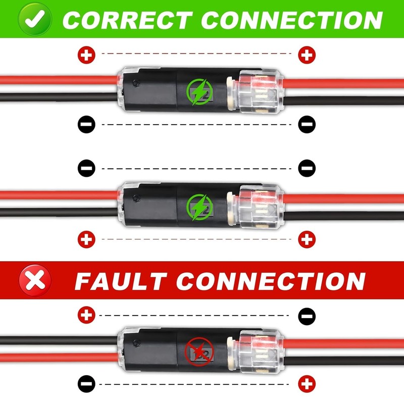 Effortless 30PCS Double Wire LED Connectors with Locking Clips for 8-22AWG gallery