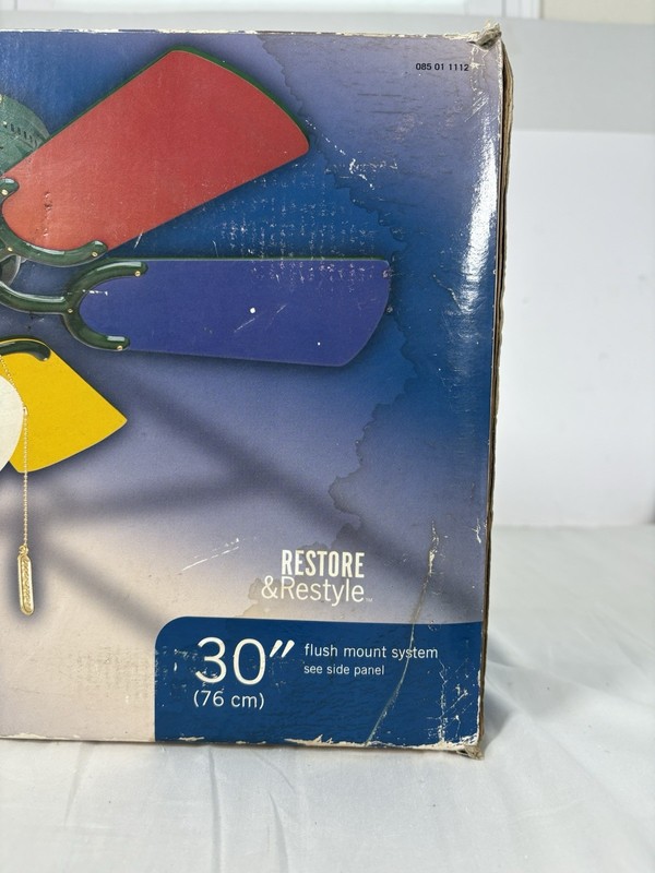 Restore & Restyle Petite Primary 30″ Multi-Color Ceiling Fan Green Finish New gallery