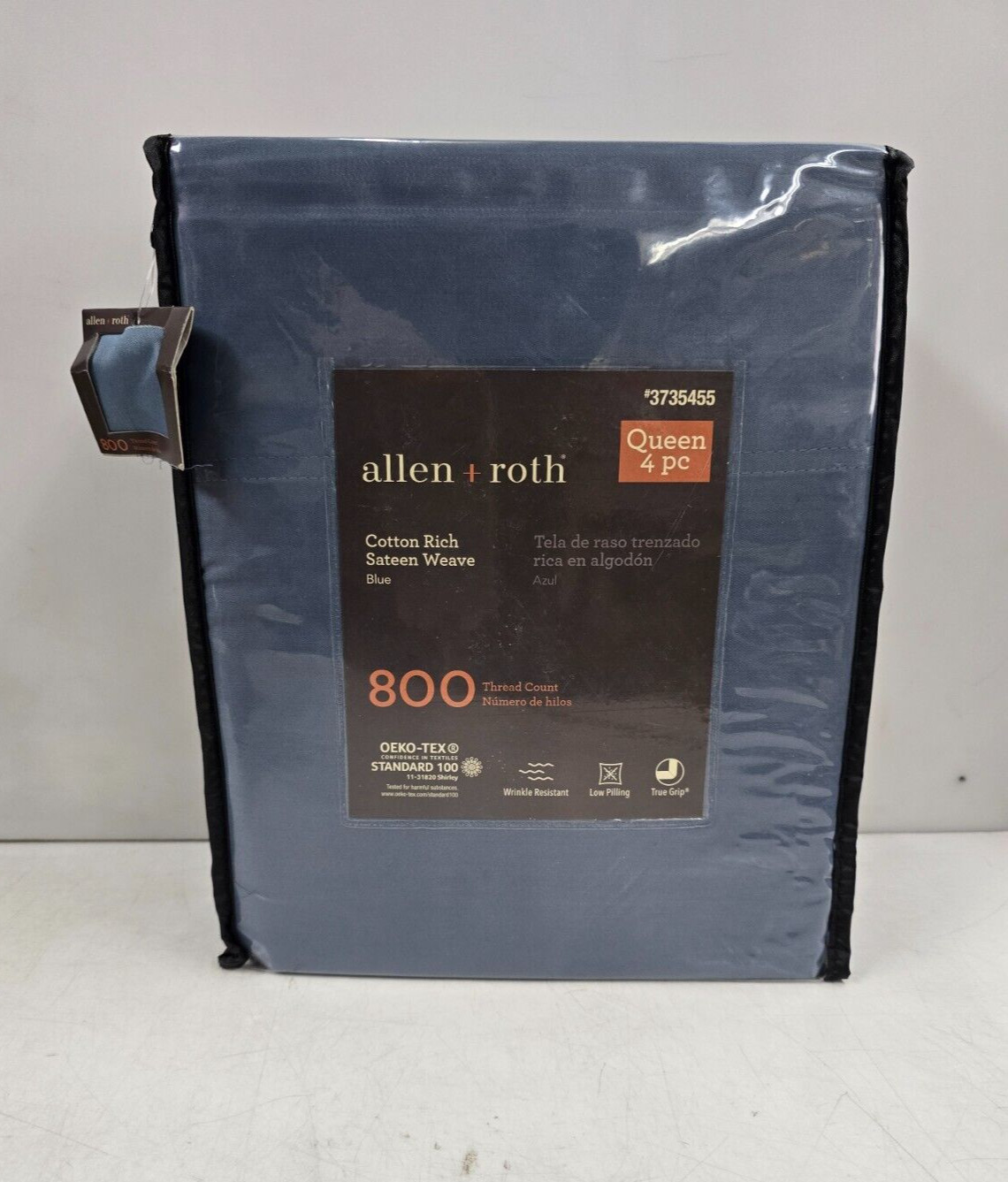 allen + roth Queen 800-Thread-Count Cotton Polyester Blend Blue Bed-Sheet gallery