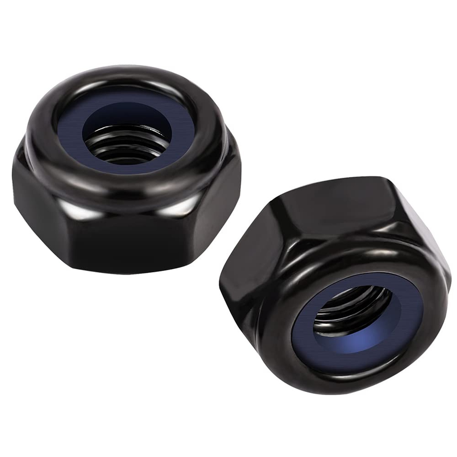 3/8-16 Nylon Insert Hex Lock Nuts Locknuts, 304 Stainless Steel 18-8, Black O... gallery