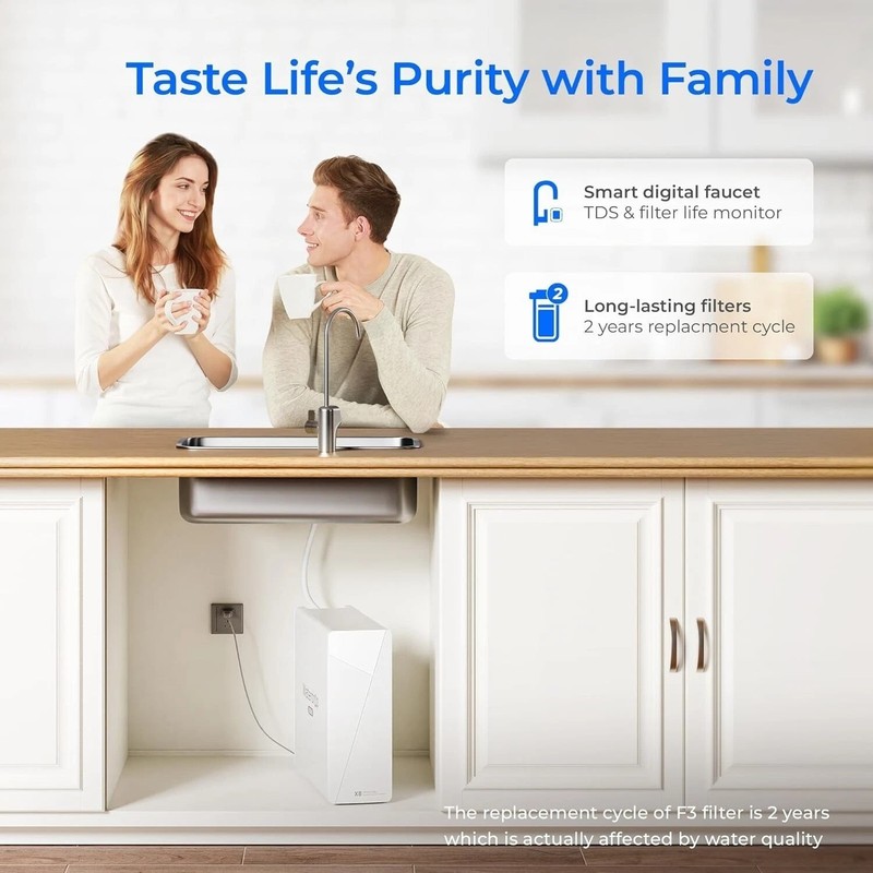 Waterdrop X8 Reverse Osmosis System, 800 GPD ,Tankless RO,Smart Faucet gallery