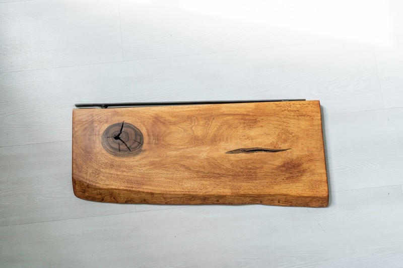 Rustic Walnut Floating Shelf, Live Edge Wood, Custom Sizes 30,60,80 100 cm gallery