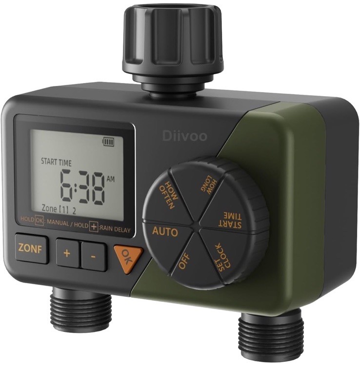 Diivoo Sprinkler Irrigation Timer 2 Zone 2 Outlet Programmable NEW gallery