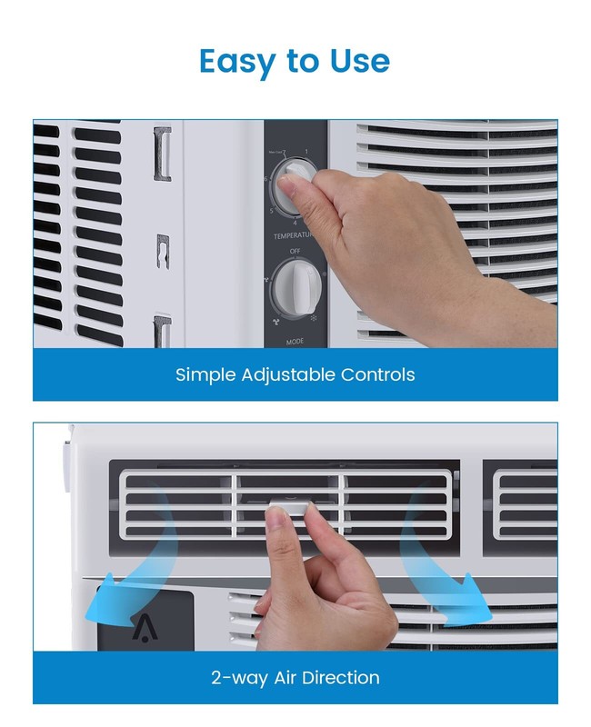🔥Window Air Conditioners Mechanical Control Panel AC Unit W/Kit 5000 BTU Mounte gallery