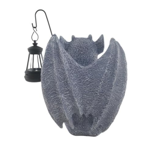 "Funny Gothic Gargoyle Statue with Light - 8.26" Winged Garden Decor for Yard & gallery