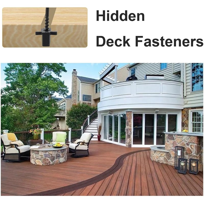 1250pcs Hidden Deck Fasteners Composite Decking Nylon Clips Metal Screws 600 sq gallery