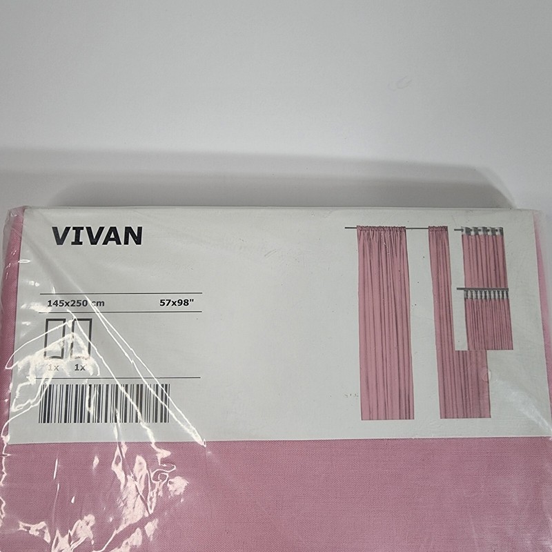 VIVAN Curtains 1 pair pink polyester cotton New 57in x 98.5in (145x250 CM) New gallery