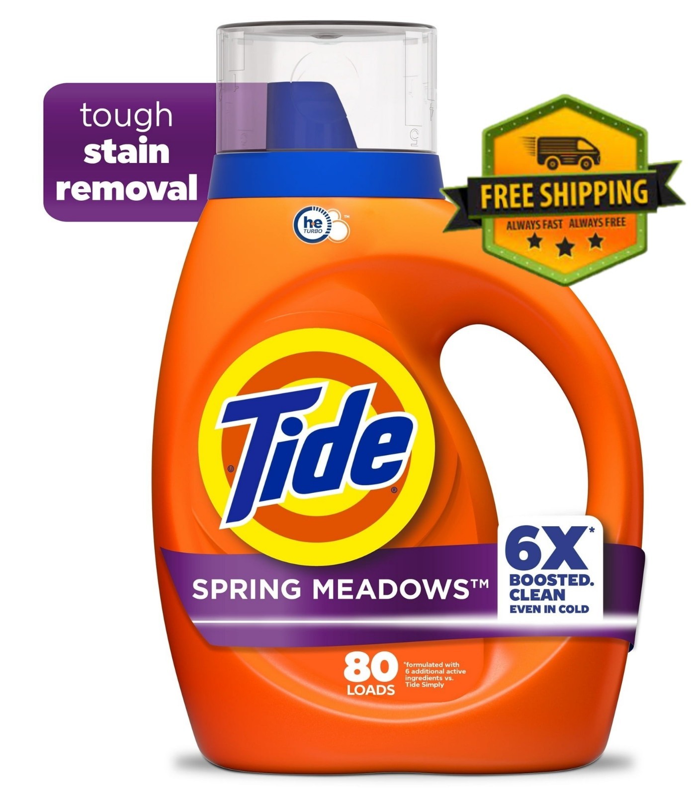 Tide Liquid Laundry Detergent Spring Meadow 80oz 64 Loads 6X Cleaning Power gallery
