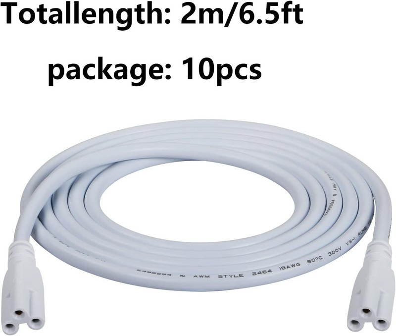 10-Pack UL-LP Certification T5 T8 LED Lamp Connecting Wire 9.5FT/2M gallery
