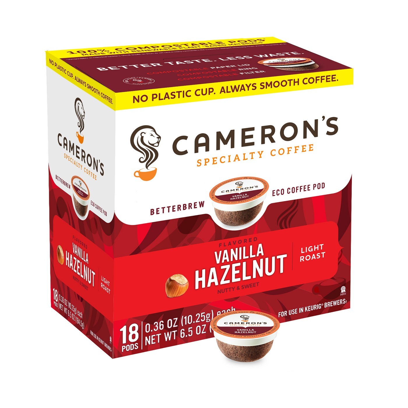 Cameron's Vanilla Hazelnut Coffee 18 to 144 Keurig K cup Pick Any Size FREE SHIP gallery