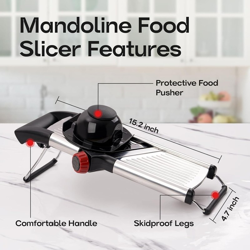 Adjustable Stainless Steel Mandoline Food Slicer Kitchen Fruit Vege Chopper Cutt gallery