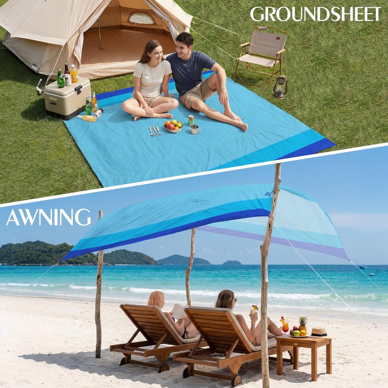 Beach Blanket Waterproof Sandproof 1-7 Adult Oversized 78 '' × 81 '' Lightwei... gallery