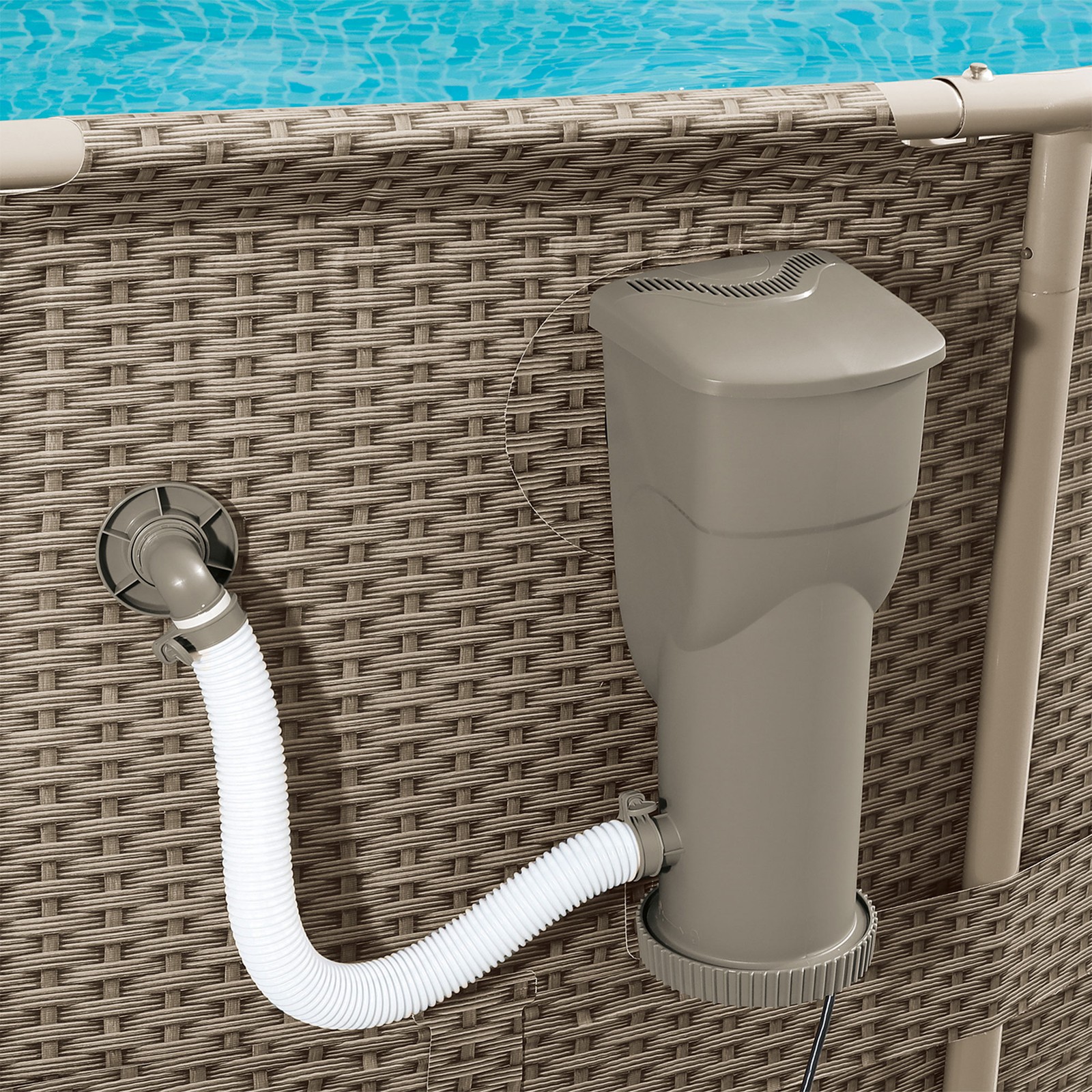 Funsicle 1500 Gallon SkimmerPlus Filter Pump System for Above Ground Pool, Gray gallery