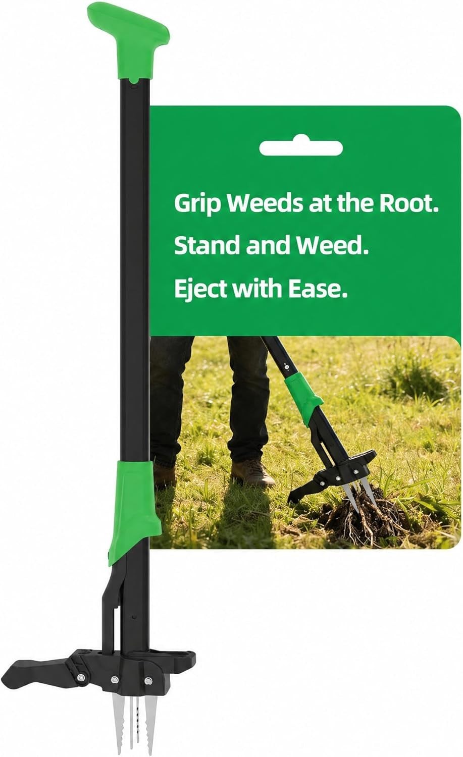 Garden Weeder,40 Inch Long Stand-Up Weed Puller Tool with 4 Claw Steel Head NEW gallery