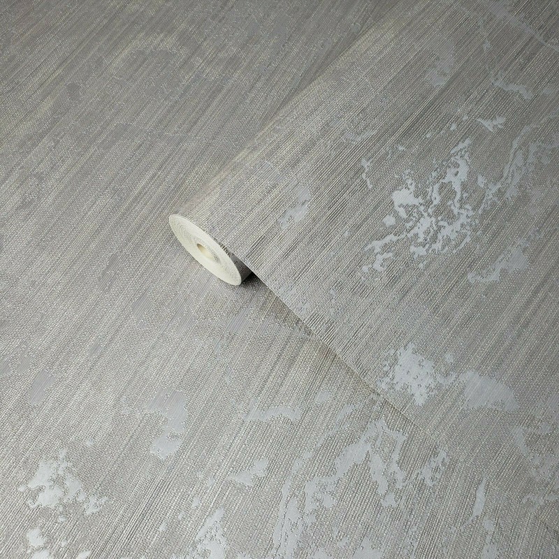 Wallpaper gray silver Metallic Textured Plain faux grass sackcloth plaster lines gallery